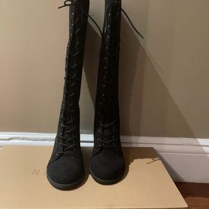 Brand new black lace up boots
